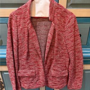 Talbots Red and White Tweed Blazer